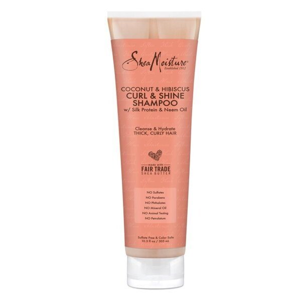 SheaMoisture, Coconut & Hibiscus, Curl & Shine Shampoo, Moisturize & Define THICK, CURLY HAIR 10.3 oz. 305 mL